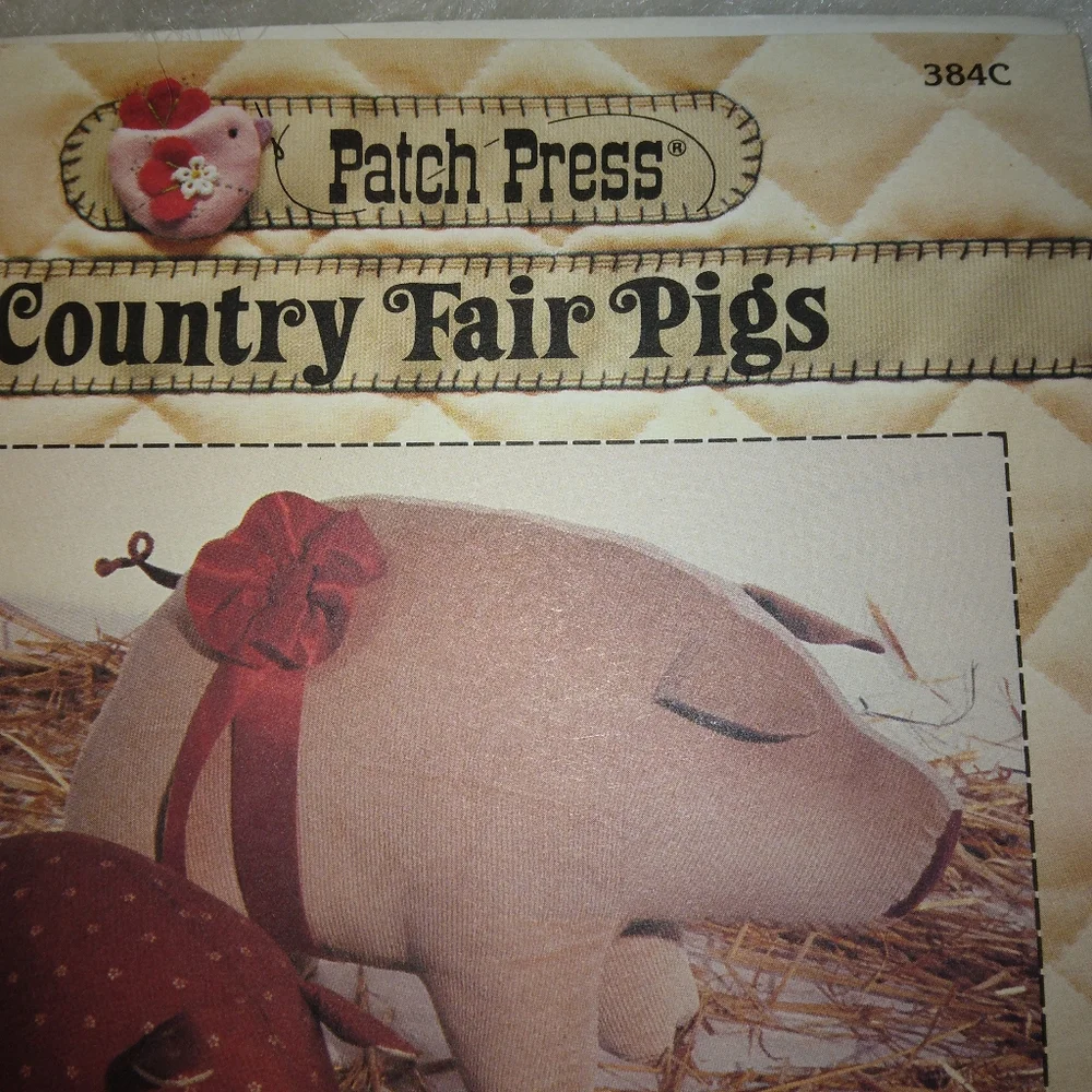 PATTERN Patch Press Country Fair Pigs in 3 sizes, New and uncut